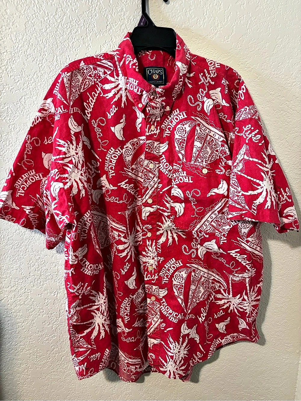 Ralph Lauren Chaps Ralph Lauren Tropical Print Cotton Shirt XL Like New